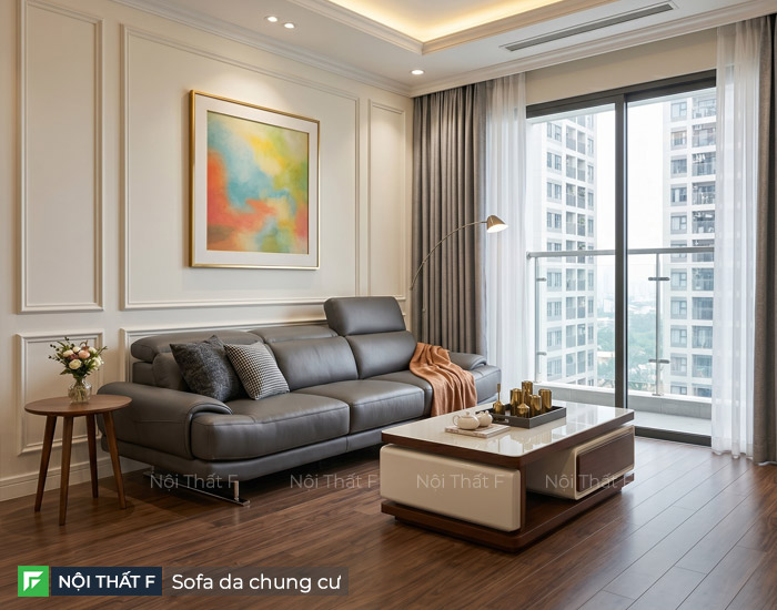 Mẫu sofa da đẹp cho chung cư