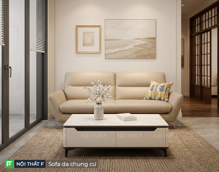 Sofa da 2 chỗ cho chung cư